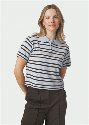 Mulann polo knit bluse Light Blue Neo Noir 
